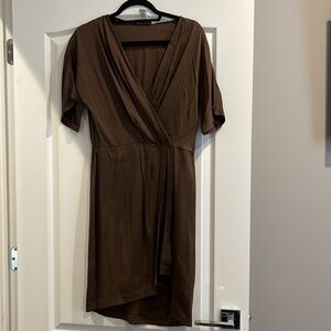 Diane Von Furstenberg Chocolate Wrap Mini Dress